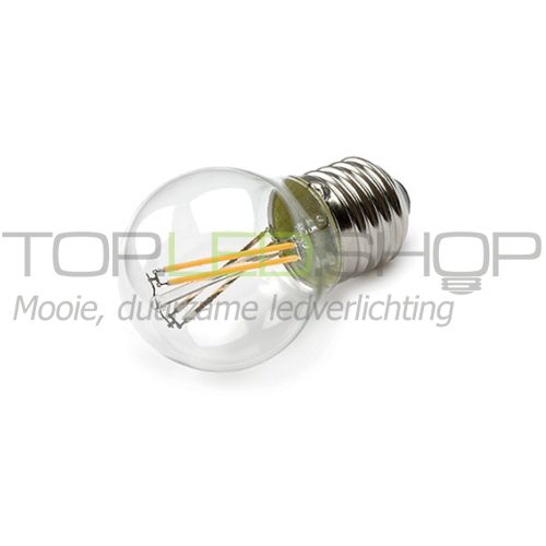 LED Lamp 230V, bol klein, 4W, Filament, Warmwit, E27, helder