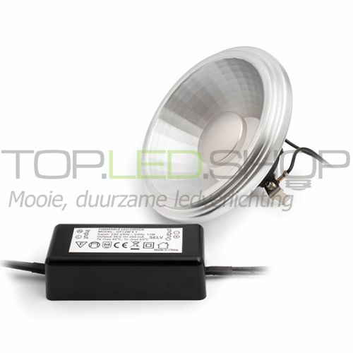 LED Lamp 230V, 12W, AR111, G53, Wit-warmwit, dimbaar