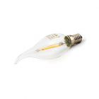 LED Lamp 230V, kaars, 2W, Filament, Warmwit, E14, helder vlam