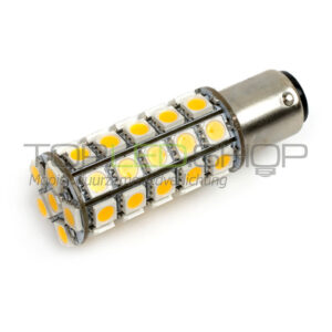 LED Lamp 12V, 5W, BAY15D, Wit-warmwit, rond