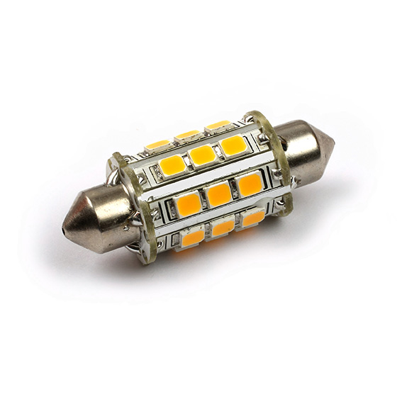 LED Lamp 12V, 2W, Festoon, Warmwit, rond, dimbaar - Afbeelding 2