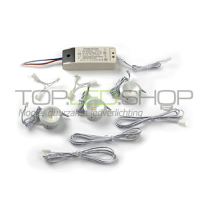 LED Mini spot Lamp, 3W, warmwit, dimbaar, wit, set