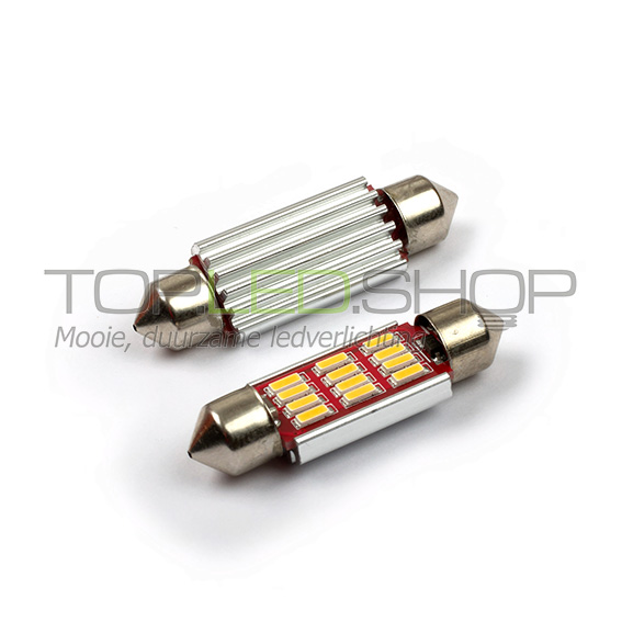 LED Lamp 12V, 2W, Festoon, Warmwit, vlak, dimbaar - Afbeelding 2