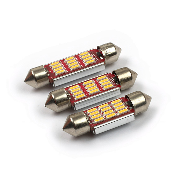 LED Lamp 12V, 2W, Festoon, Warmwit, vlak, dimbaar - Afbeelding 3