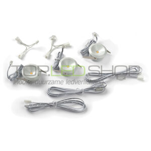 LED Mini spot Lamp, 3W, warmwit, dimbaar, wit, set 5