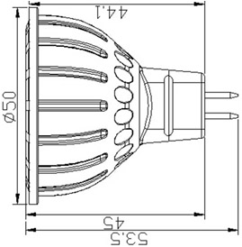 LED lamp MR16 8W dimbaar warmwit