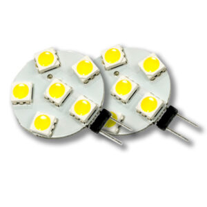 LED Lamp 12V, 1,2W, G4, Warmwit, horizontaal, dimbaar, 2x