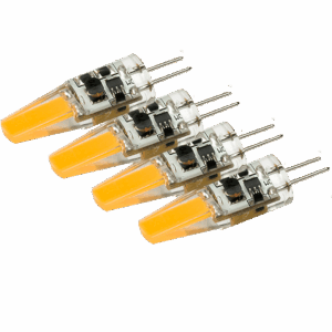 LED Lamp 12V, 1,5W, G4, Warmwit, horizontaal, dimbaar, 4x
