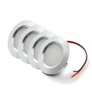 LED Downlighter 12V, 2,4W, Warmwit, alu, dimbaar, 4x